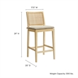 Modway Ovard Counter Stool in Natural