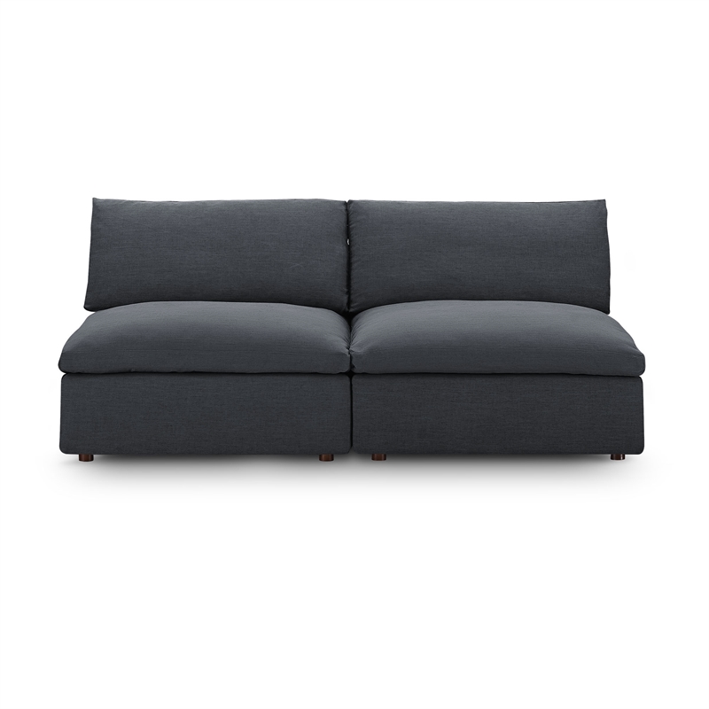 Commix Armless Sectional Loveseat in Gray
