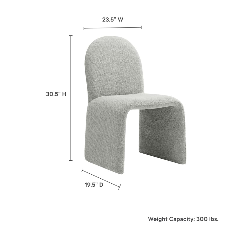 Modway Junia Arch Armless Dining Chair in Dove Gray