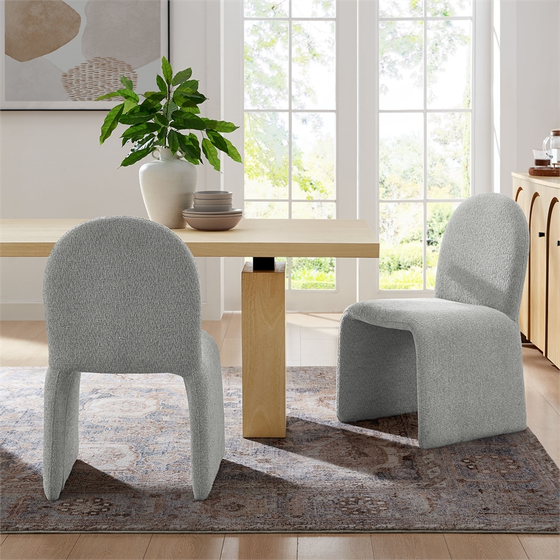 Modway Junia Arch Armless Dining Chair in Dove Gray
