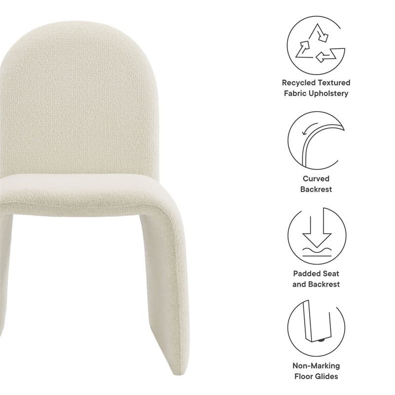Modway Junia Arch Armless Dining Chair in Cream