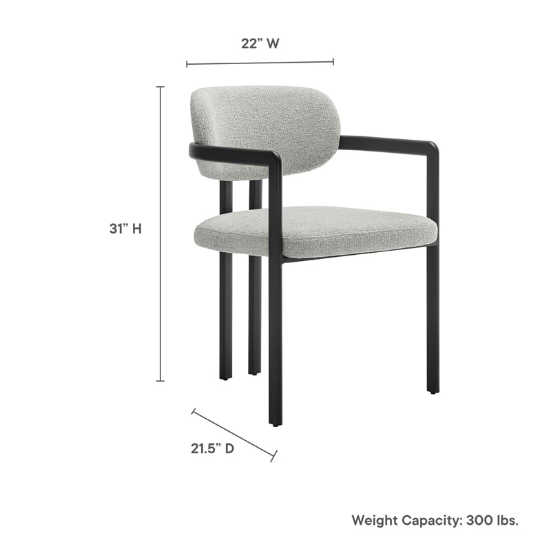 Modway Elio Dining Chair in Black Dove Gray