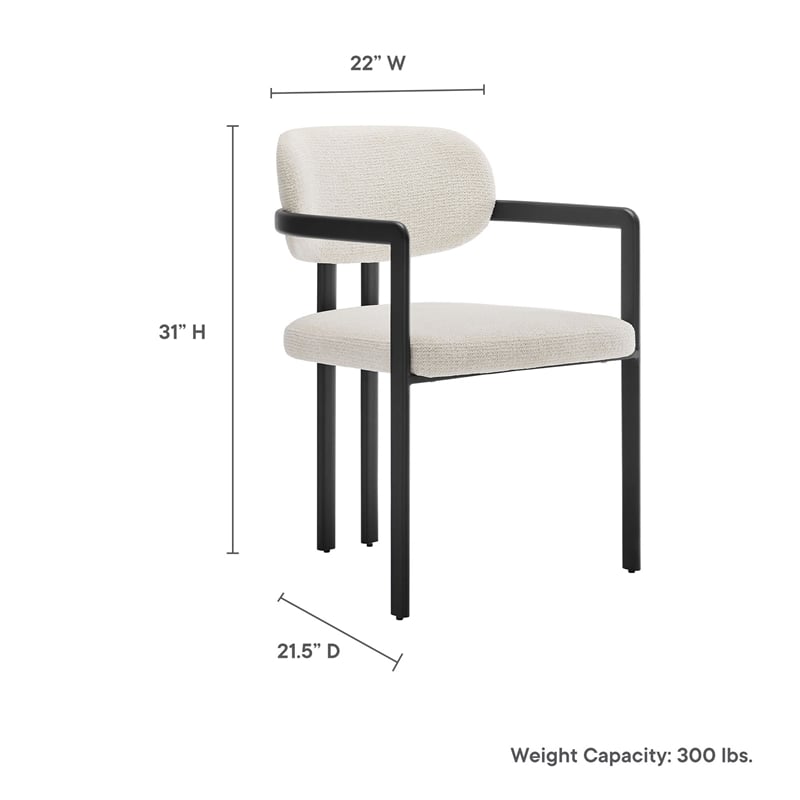 Modway Elio Dining Chair in Black Cream White