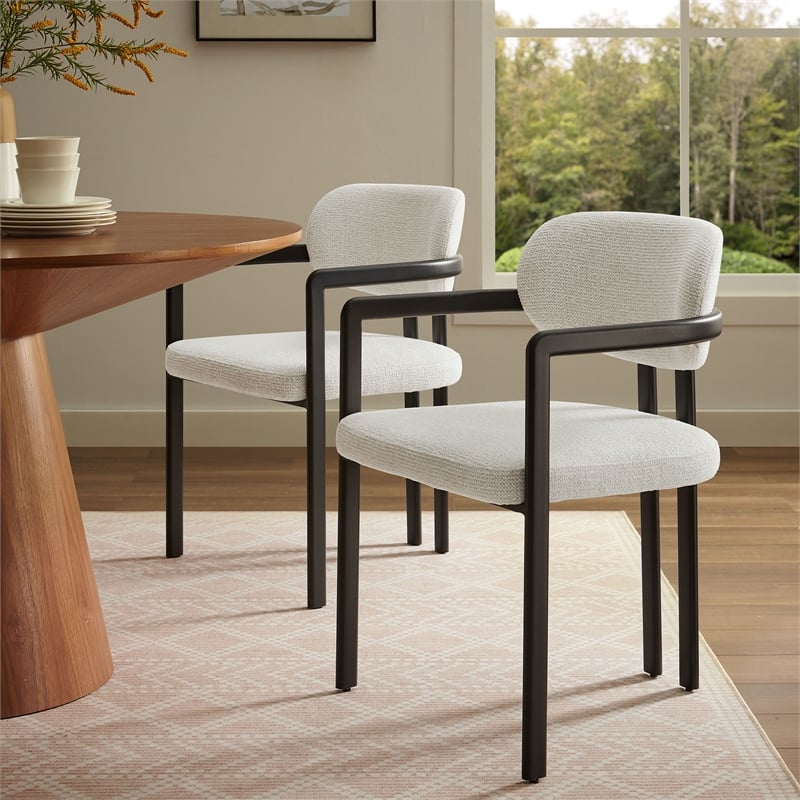 Modway Elio Dining Chair in Black Cream White
