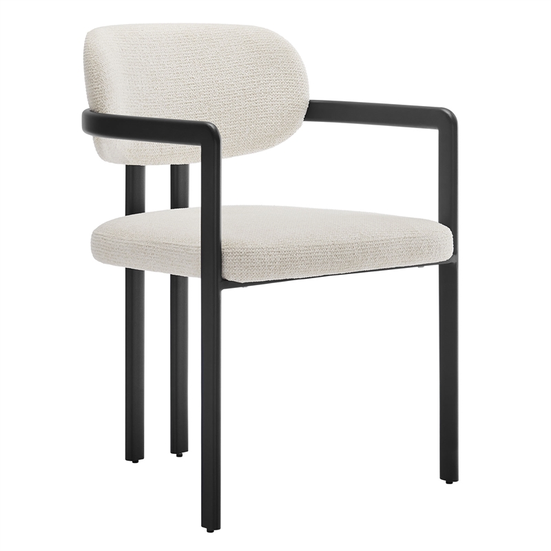 Modway Elio Dining Chair in Black Cream White