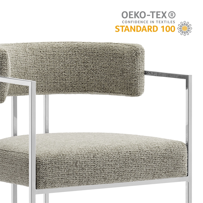 Modway Huron Dining Accent Chair in Silver Wheat