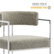 Modway Huron Dining Accent Chair in Silver Wheat