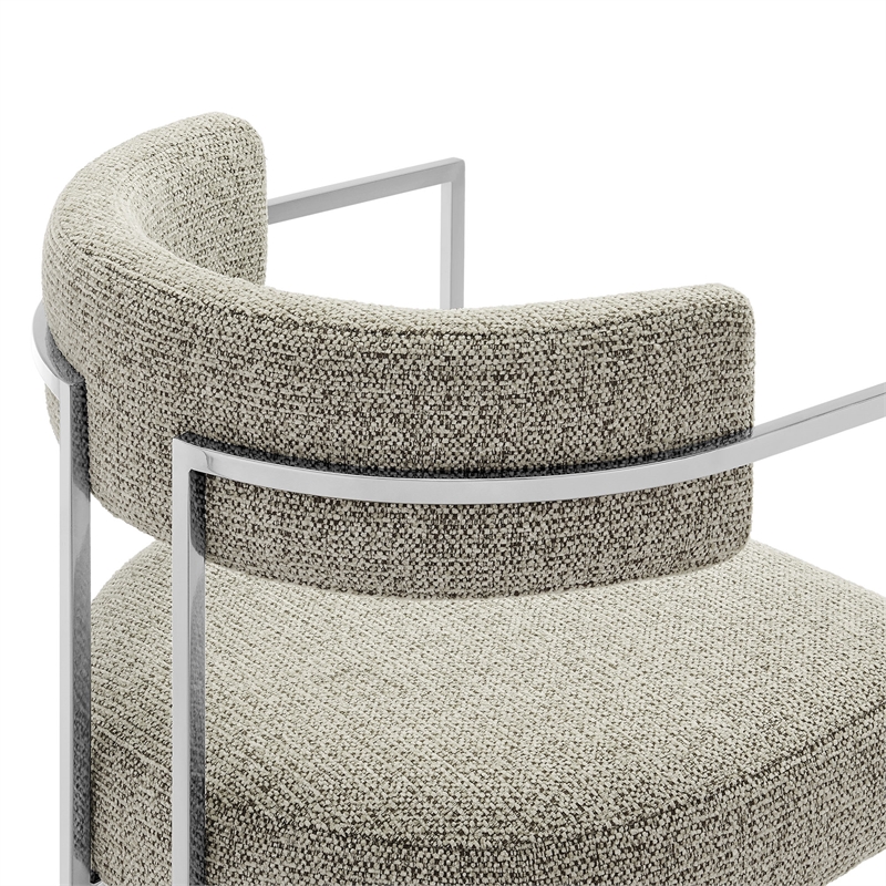 Modway Huron Dining Accent Chair in Silver Wheat