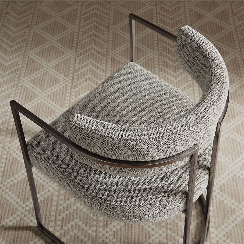 Modway Huron Dining Accent Chair in Silver Wheat