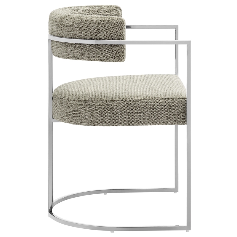 Modway Huron Dining Accent Chair in Silver Wheat