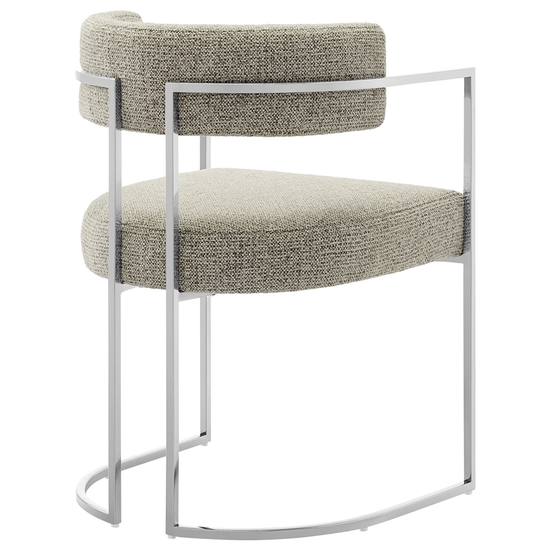 Modway Huron Dining Accent Chair in Silver Wheat