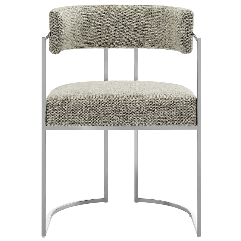 Modway Huron Dining Accent Chair in Silver Wheat