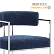 Modway Huron Dining Accent Chair in Silver Navy