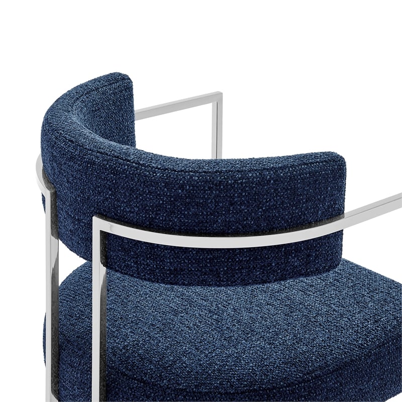 Modway Huron Dining Accent Chair in Silver Navy