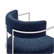 Modway Huron Dining Accent Chair in Silver Navy