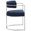Modway Huron Dining Accent Chair in Silver Navy
