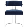 Modway Huron Dining Accent Chair in Silver Navy
