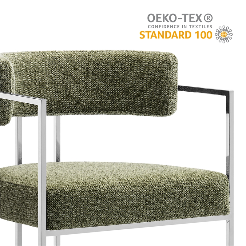 Modway Huron Dining Accent Chair in Silver Leaf