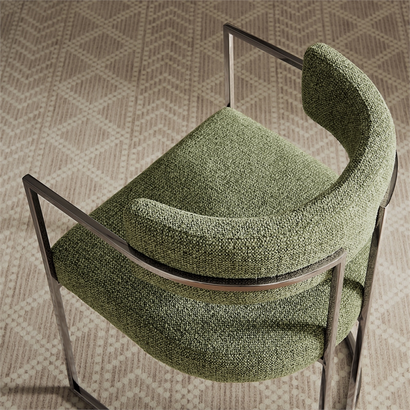 Modway Huron Dining Accent Chair in Silver Leaf