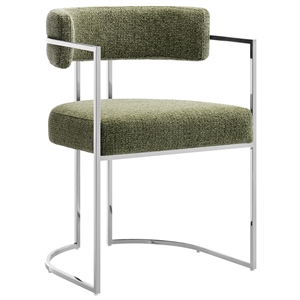 Modway Huron Dining Accent Chair in Silver Leaf