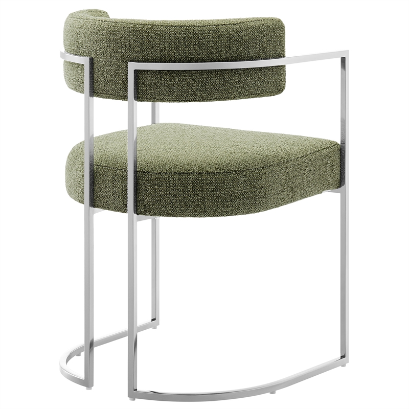 Modway Huron Dining Accent Chair in Silver Leaf