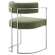 Modway Huron Dining Accent Chair in Silver Leaf