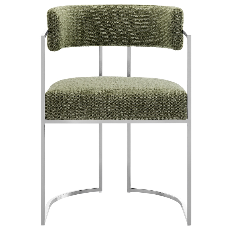 Modway Huron Dining Accent Chair in Silver Leaf