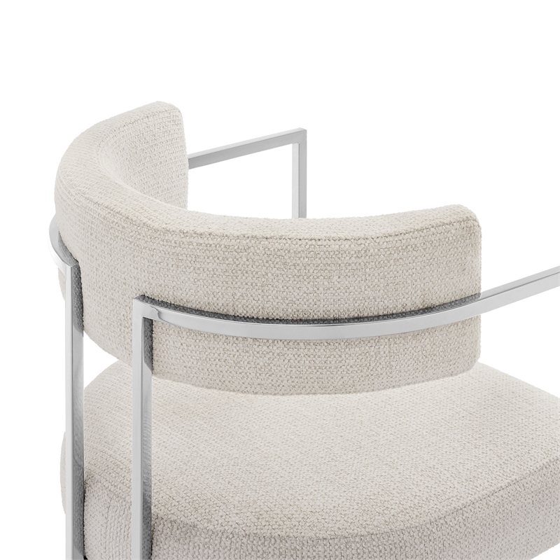 Modway Huron Dining Accent Chair in Silver Cream