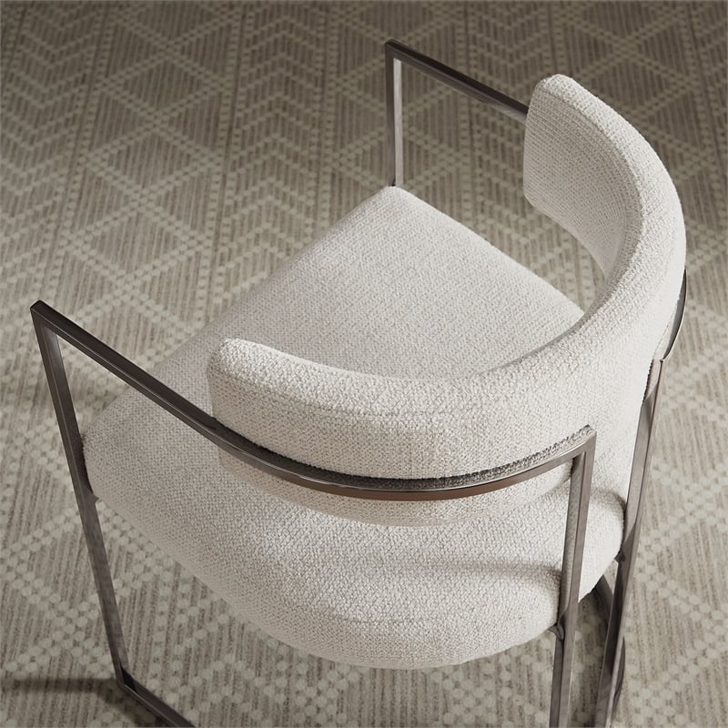 Modway Huron Dining Accent Chair in Silver Cream