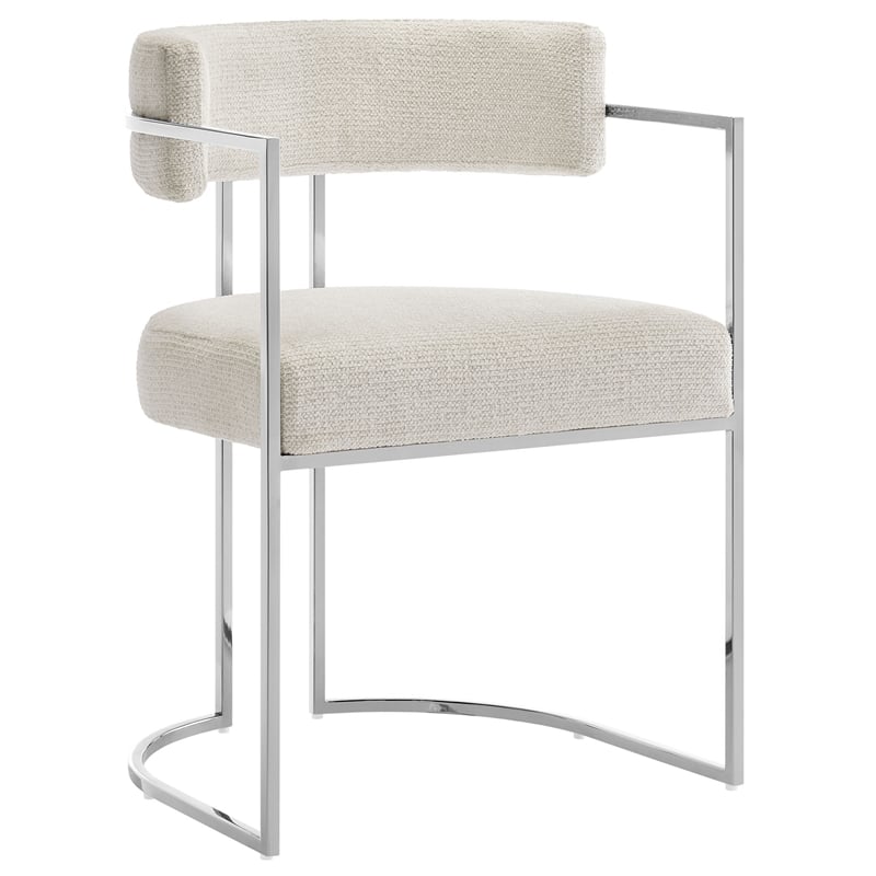 Modway Huron Dining Accent Chair in Silver Cream