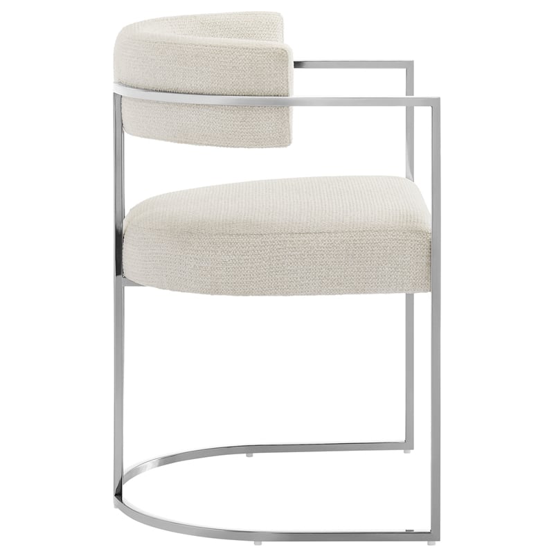 Modway Huron Dining Accent Chair in Silver Cream