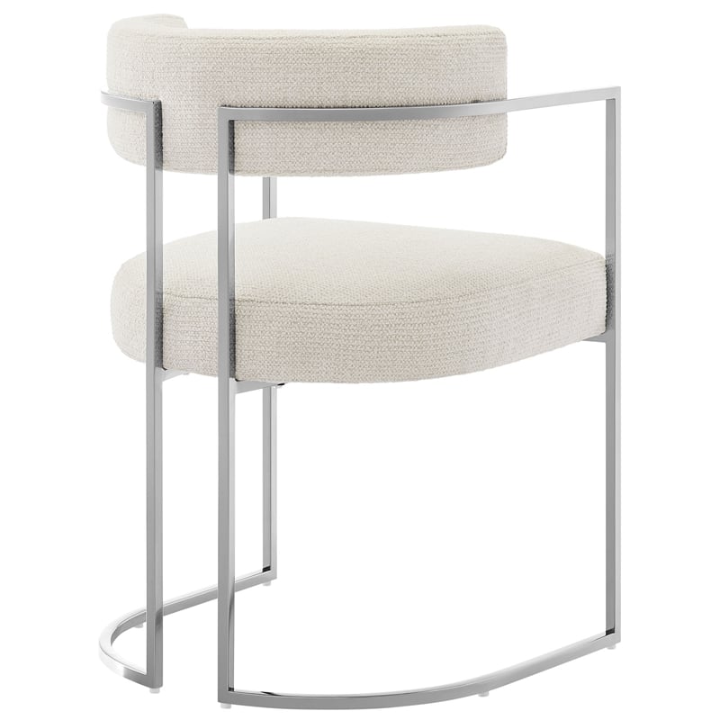 Modway Huron Dining Accent Chair in Silver Cream