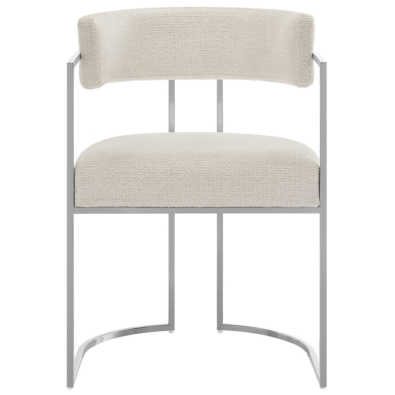 Modway Huron Dining Accent Chair in Silver Cream