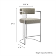 Modway Huron Counter Stool in Silver Wheat