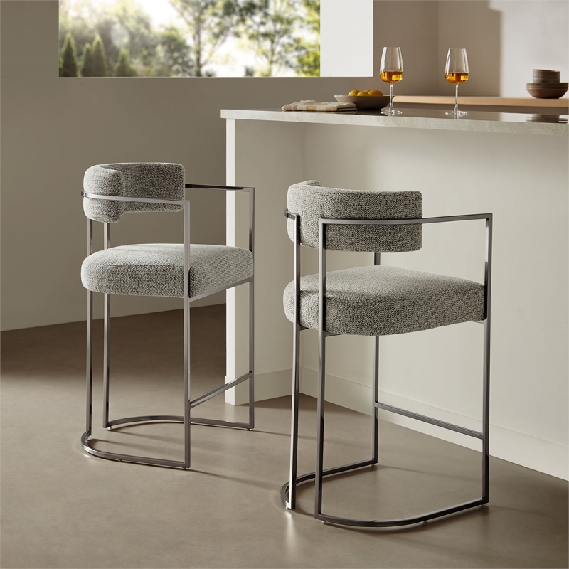 Modway Huron Counter Stool in Silver Wheat