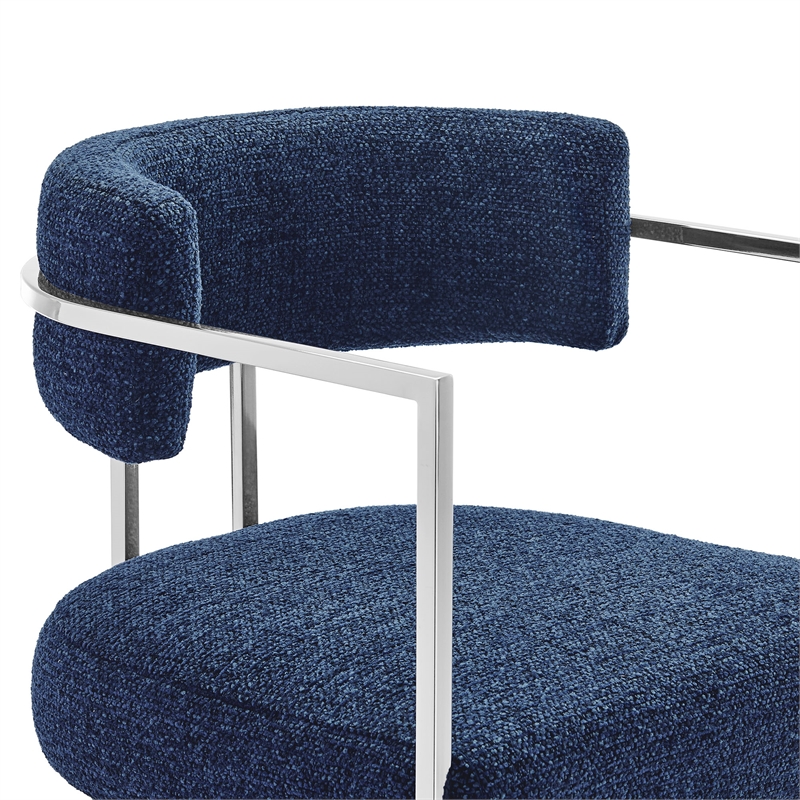 Modway Huron Counter Stool in Silver Navy