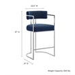 Modway Huron Counter Stool in Silver Navy