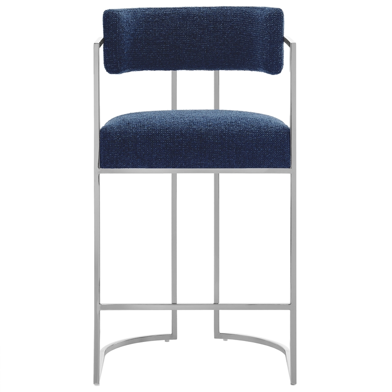 Modway Huron Counter Stool in Silver Navy