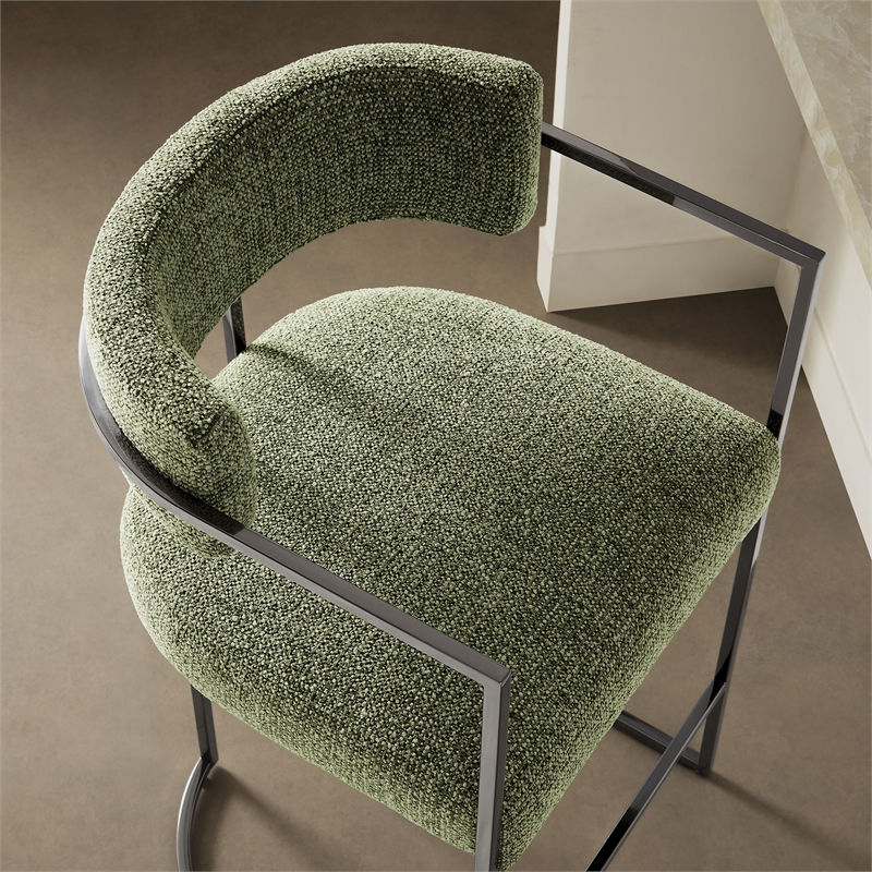 Modway Huron Counter Stool in Silver Leaf