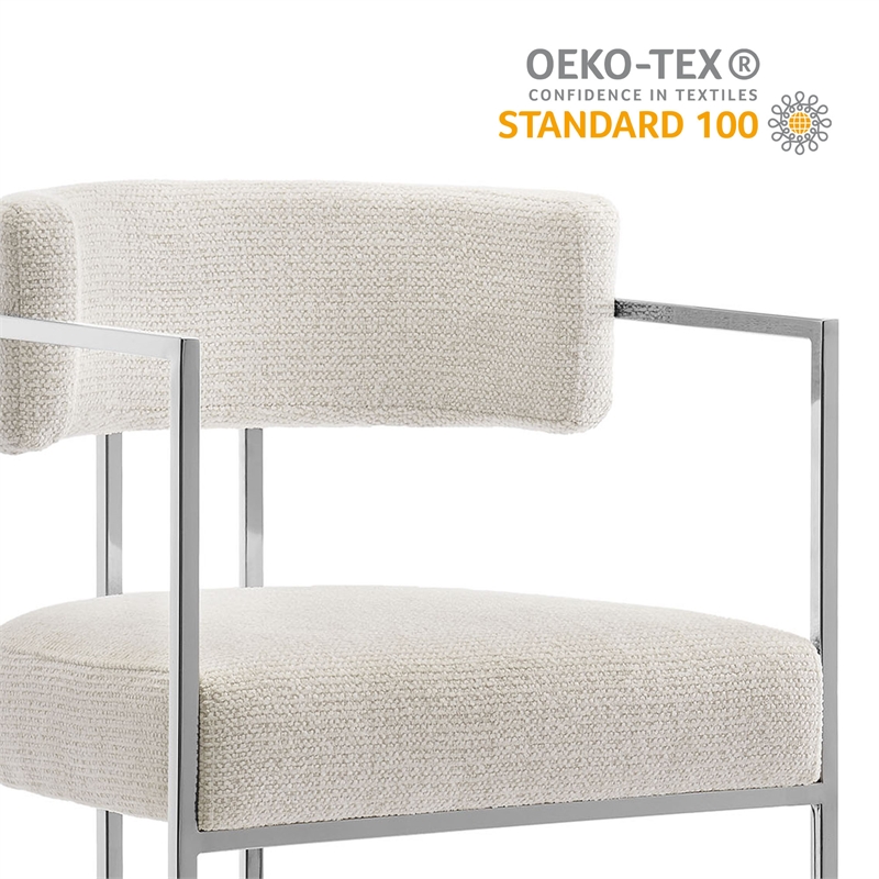 Modway Huron Counter Stool in Silver Cream