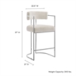 Modway Huron Counter Stool in Silver Cream