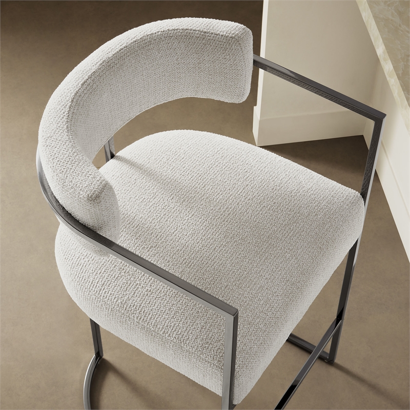 Modway Huron Counter Stool in Silver Cream