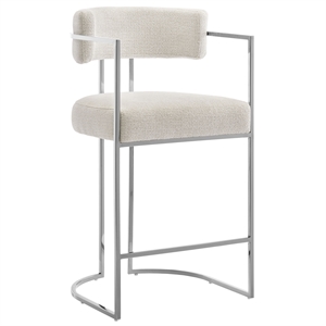 Modway Huron Counter Stool in Silver Cream