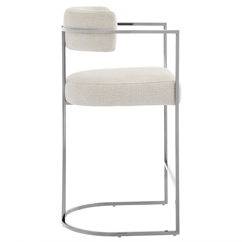 Modway Huron Counter Stool in Silver Cream