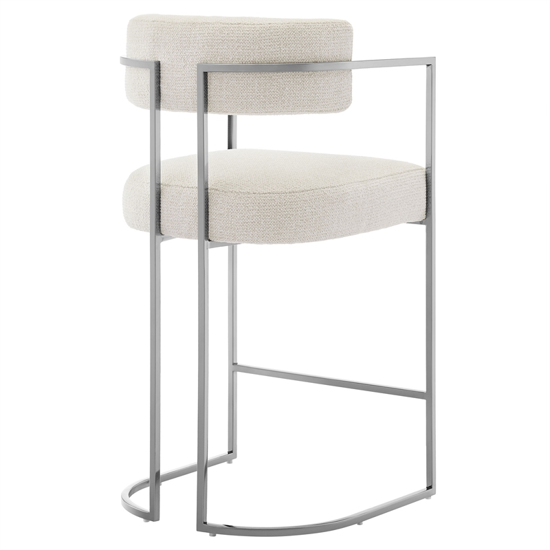 Modway Huron Counter Stool in Silver Cream