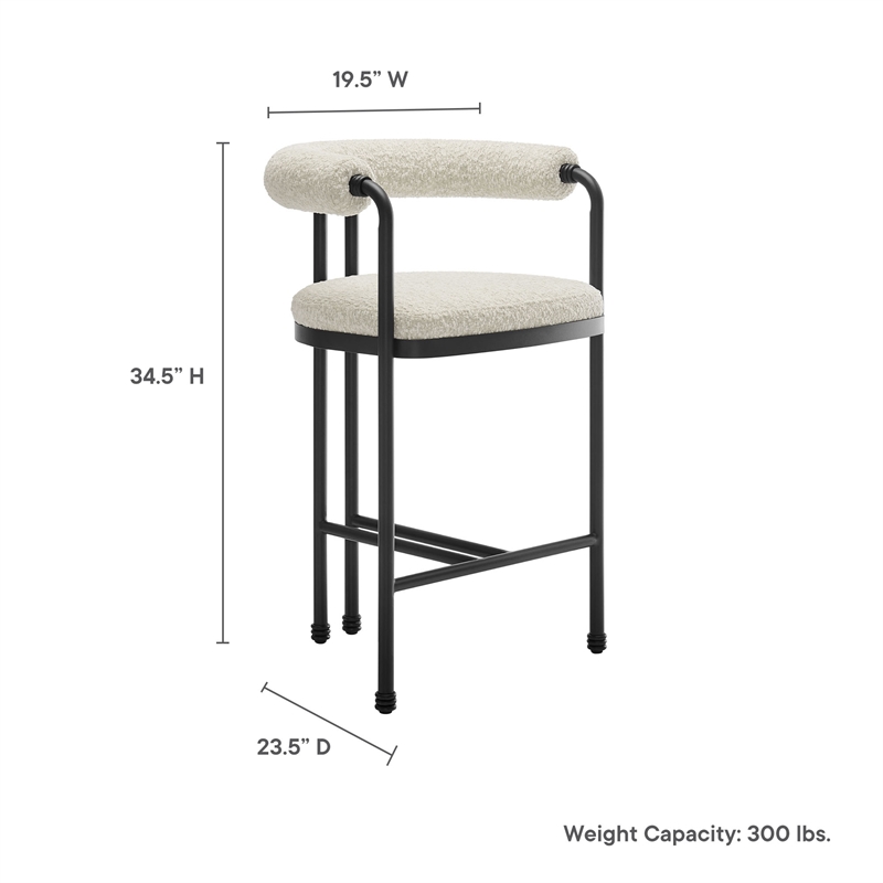 Modway Turin Counter Stool in Black Pearl