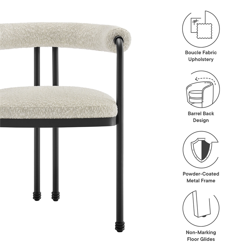 Modway Turin Dining Accent Chair in Black Pearl