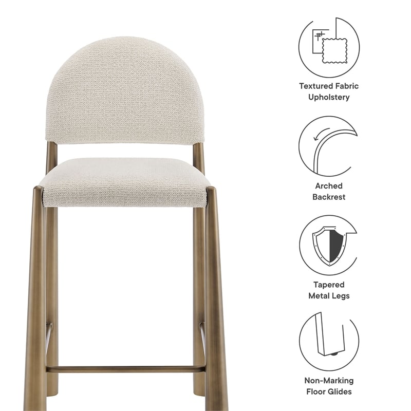 Modway Hayley Counter Stool in Brass Cream