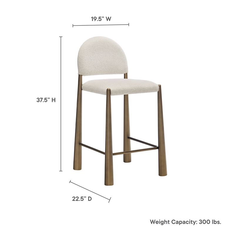 Modway Hayley Counter Stool in Brass Cream
