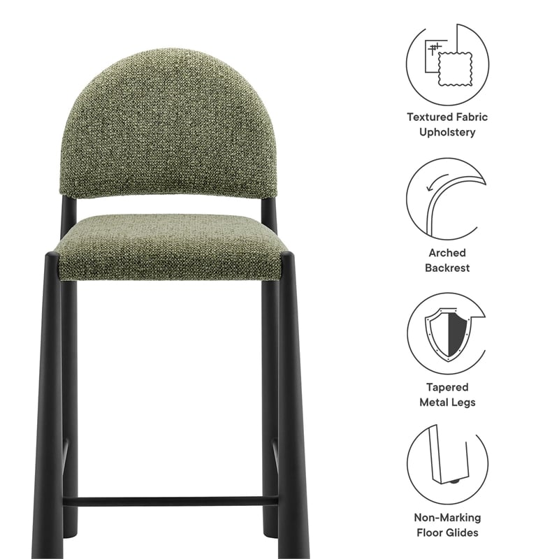 Modway Hayley Counter Stool in Black Leaf